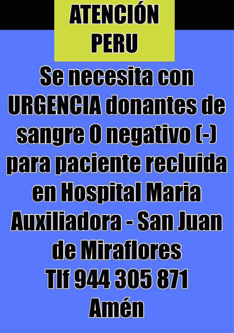 florentino's tweet image. No acostumbro a hacer esto pero Mi prima gaby tiene a una prima en Peru que necesita solidaridad con urgencia allá  :