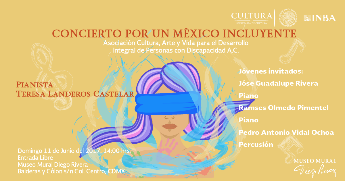 MuseoMural's tweet photo. #DomingoDeConciertos Junio 11 a las 14 hrs #PorUnMéxicoIncluyente 🎼¡acompáñanos! #EntradaLibre #HagamosCulturaJuntos #EventosMMDR https://t.co/XxHhnireC3