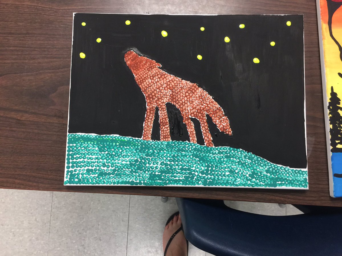 Timber_Girls's tweet photo. Some of our completed Aboriginal Art! Awesome work TimberGirls! #LC2 #Tdsb #timberkids #timberbank #girlsrock https://t.co/rladqoiNiu