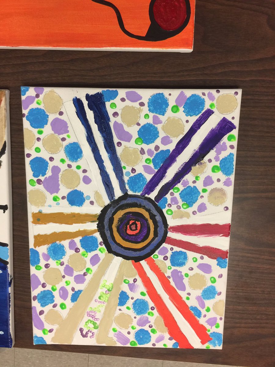 Timber_Girls's tweet photo. Some of our completed Aboriginal Art! Awesome work TimberGirls! #LC2 #Tdsb #timberkids #timberbank #girlsrock https://t.co/rladqoiNiu
