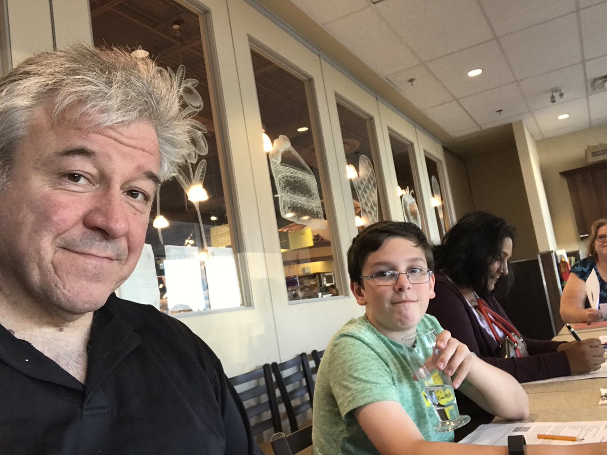 Step2654's tweet photo. Enjoying a delicious Dinner 4 Dad cooking class with my son for Fathers Day @SobeysExtra742 #ChefMonique is amazing https://t.co/nOKkiHkTWN