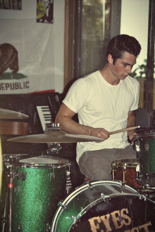 FromWinters's tweet image. // I actually never knew Dylan was a drummer in a band! XD
