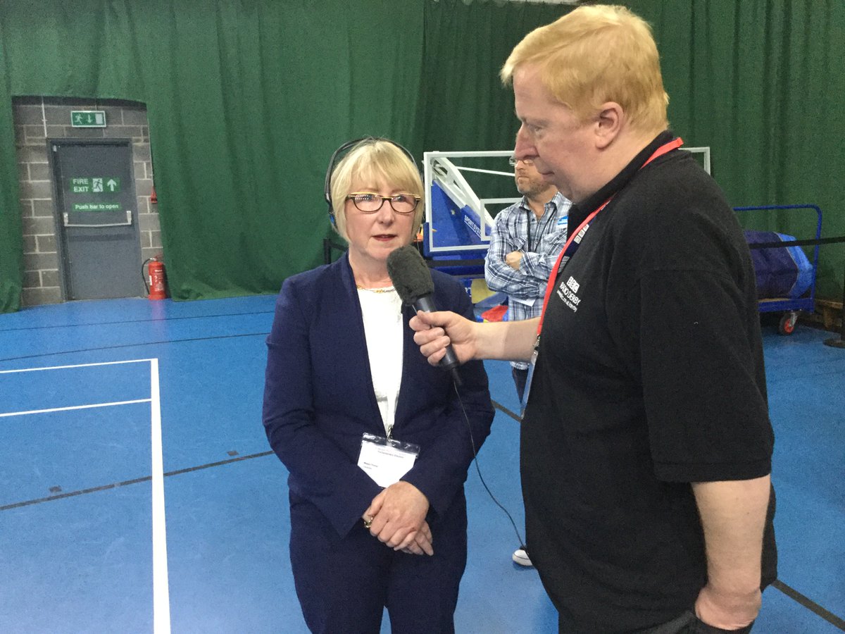 Nigel_Cash's tweet photo. We could be close to a declaration in Erewash. Conservative candidate Maggie Throup is fairly confident of retaining her seat #BBCElection https://t.co/6HAdqTTfGJ