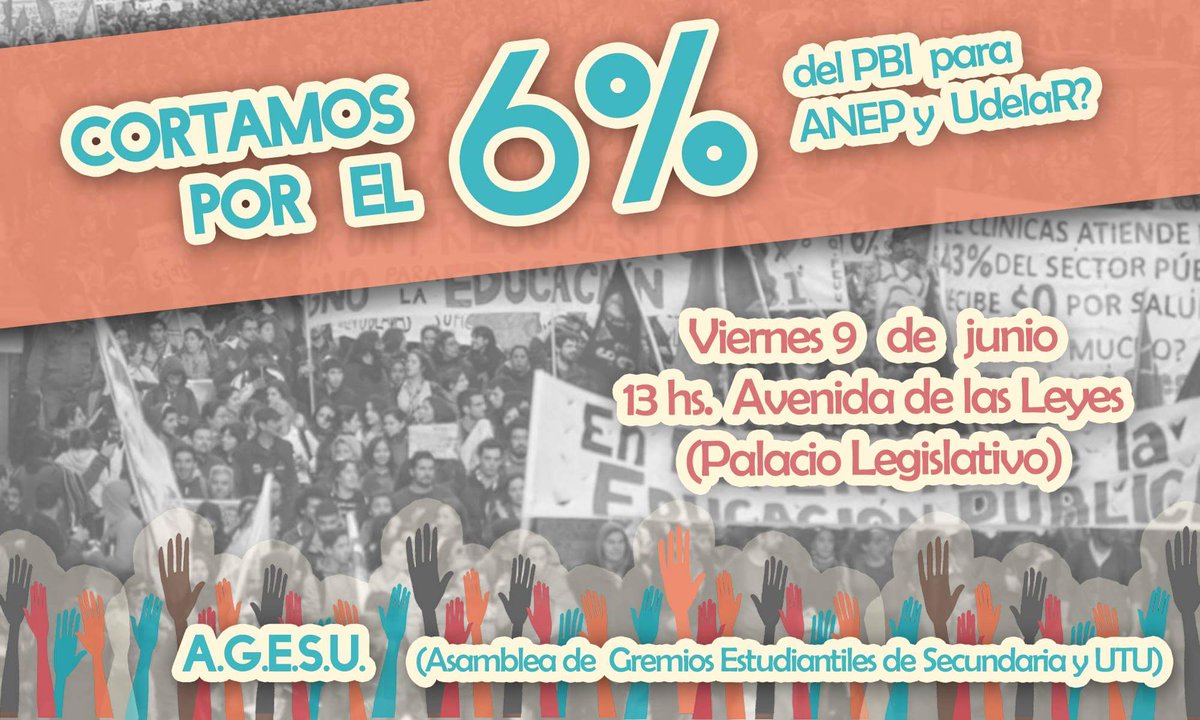 Mañana a las 13:00 nos encontramos en Av. de las Leyes en reclamo por un presupuesto digno para la educación pública.