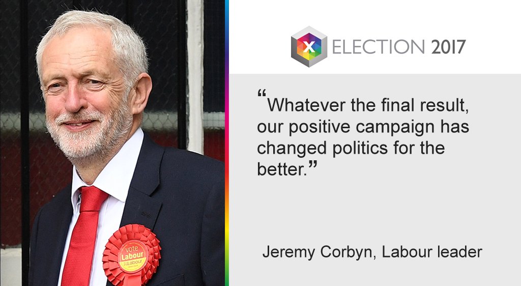 Jeremy Corbyn's first tweet since results began

https://t.co/YMVJP0MhOM #bbcelection #GE2017