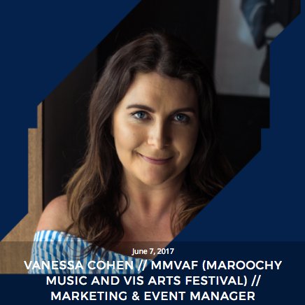 oneofone (@oneofoneau) on Twitter photo Check out Vanessa's Spotlight! Current Marketing/Events Mgr at <a href="/MMVAFestival/">Maroochy Festival</a> bit.ly/VanessaMMVAF Check out Vanessa's Spotlight! Current Marketing/Events Mgr at <a href="/MMVAFestival/">Maroochy Festival</a> bit.ly/VanessaMMVAF