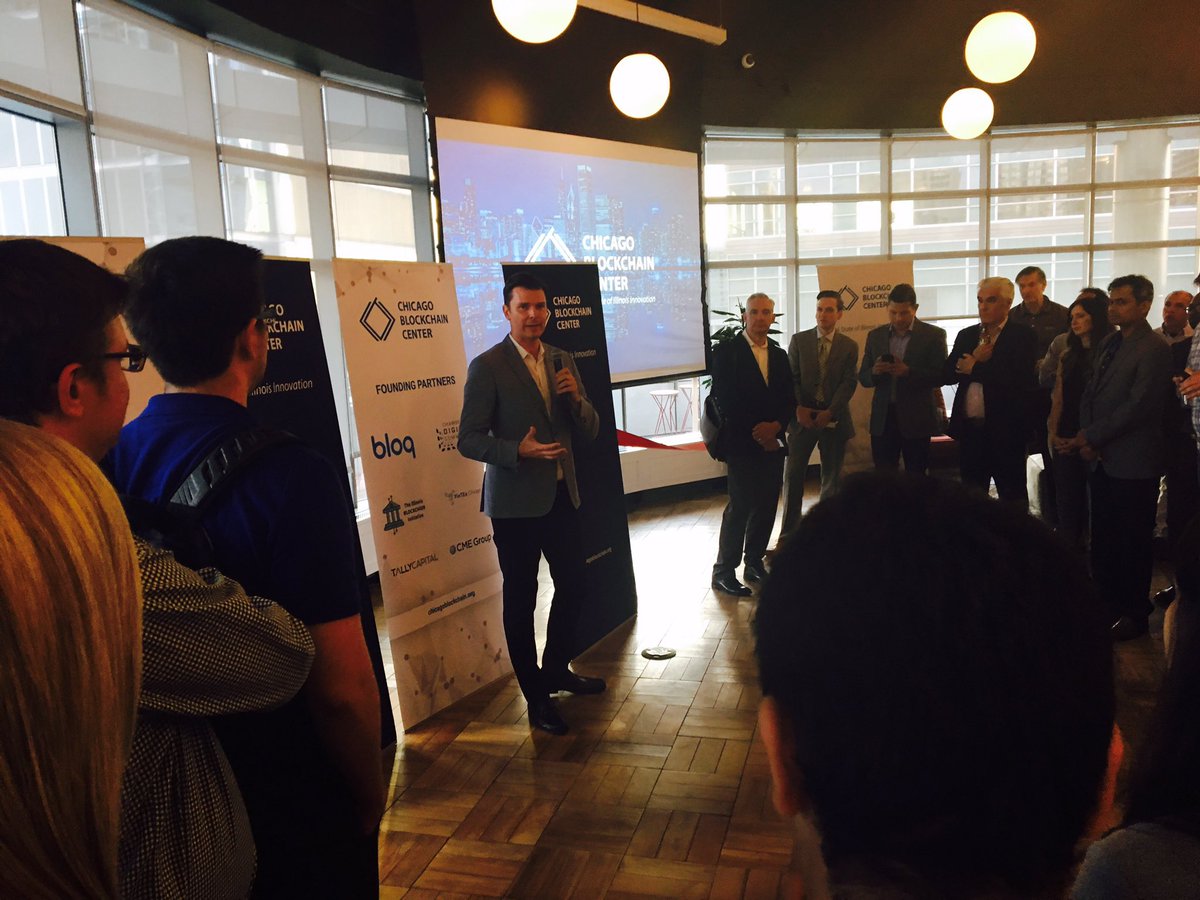 bitcoinmom's tweet photo. Wow, you wouldn't believe how cool the new Chicago Blockchain Center is! Amazing new workspace for bitcoin &amp; blockchain innovators https://t.co/F4pE7g66Ta