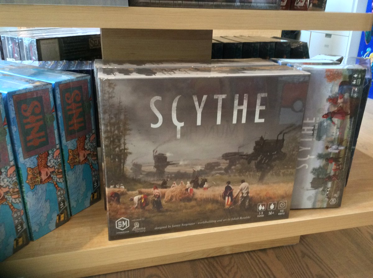 AMuseNGames's tweet photo. #temptationalert! 2 unclaimed copies of #Scythe from @stonemaiergames have just become available! These are the last copies until August. https://t.co/0QSX7BuqBE