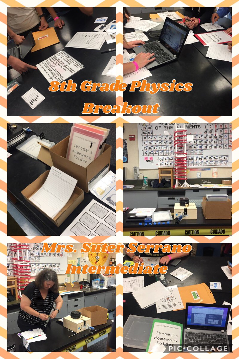 shaferkshaferk's tweet photo. 8th Grade Science Review in Mrs. Suter's class using @breakoutEDU! The struggle was real! @MrsSuter @SVUSDtech #svusdshines #grit #persevere https://t.co/C6oS2yHERl