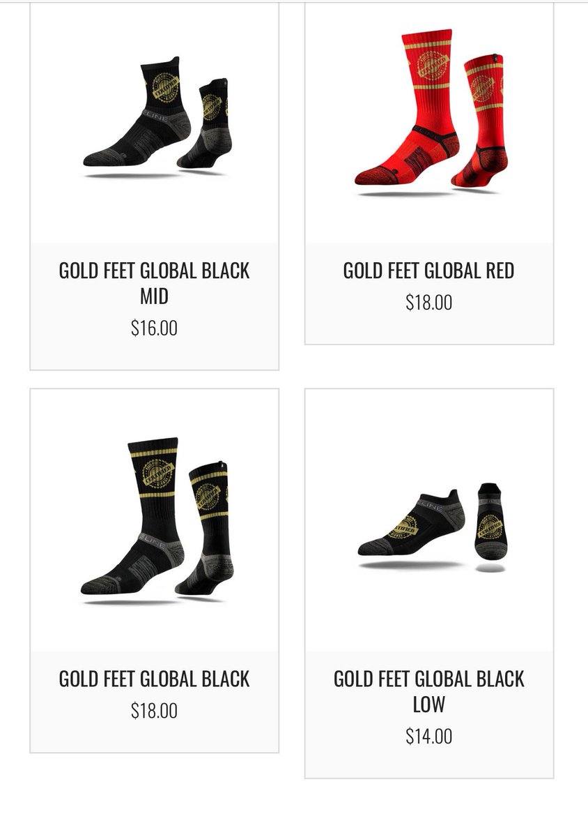 GoldFeetGlobal's tweet photo. "Gold Feet Certified" socks out now ❗️https://t.co/ZbgO1jRSbs Collaboration with @Strideline https://t.co/Wv1rnBeN7w