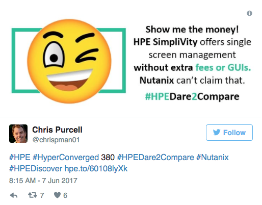 josh_odgers's tweet photo. #HPEDare2Compare Part 5 : #Nutanix can't claim single screen management w/o extra fees or GUIs
https://t.co/Q1gNG9RmH6
#HPEDiscover #HCI https://t.co/oYB1R5245B