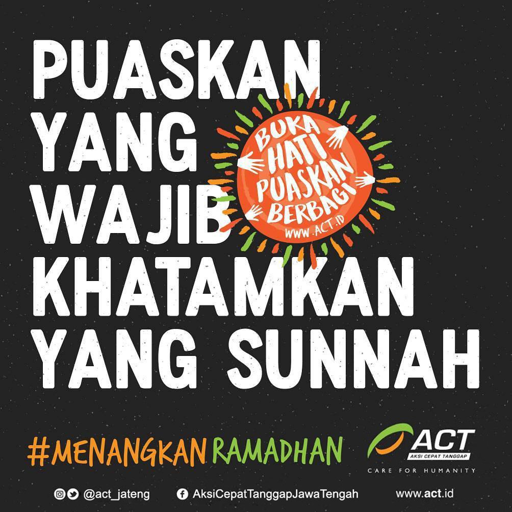 ACT_JaTeng's tweet photo. Sudah hari ke 13 Ramadhan nih Sahabat, sudah seberapa jauh ibadah kita? Yuk puaskan yang wajib, khatamkan yang sunnah! :) #MenangkanRamadhan https://t.co/CxXEw0VIkr