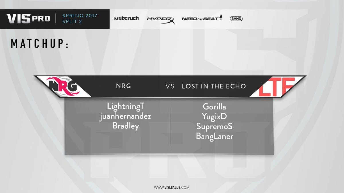 VISLeague's tweet photo. The final series of the night on #VISPRO

@NRGgg is battling #LostintheEcho live on @mobcrush 

https://t.co/hNOQXHURcl https://t.co/dHHiA4g3P5