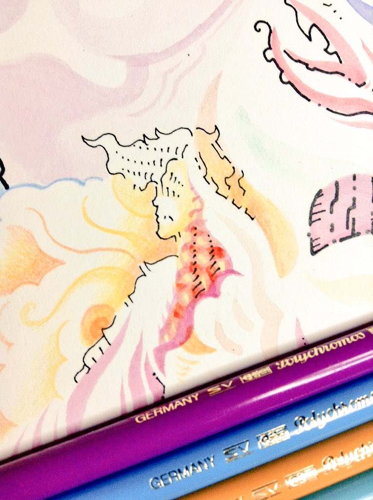 totallyrainbow's tweet photo. #doodle #polychromos #ColoredPencils #art #sketch #rapidograph #watercolor #watercolur #illustration #ericmurphy #totallyrainbow #fantasy https://t.co/YqHfy2adJf