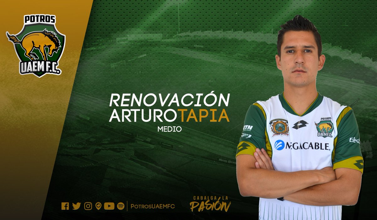 PotrosUAEMFC's tweet photo. ¡Renovación de contrato de Arturo Tapia!
#DraftAP2017 #SemanaDelFutMX ⚽ #CabalgaLaPasión🐎 https://t.co/OYsSCzRTys