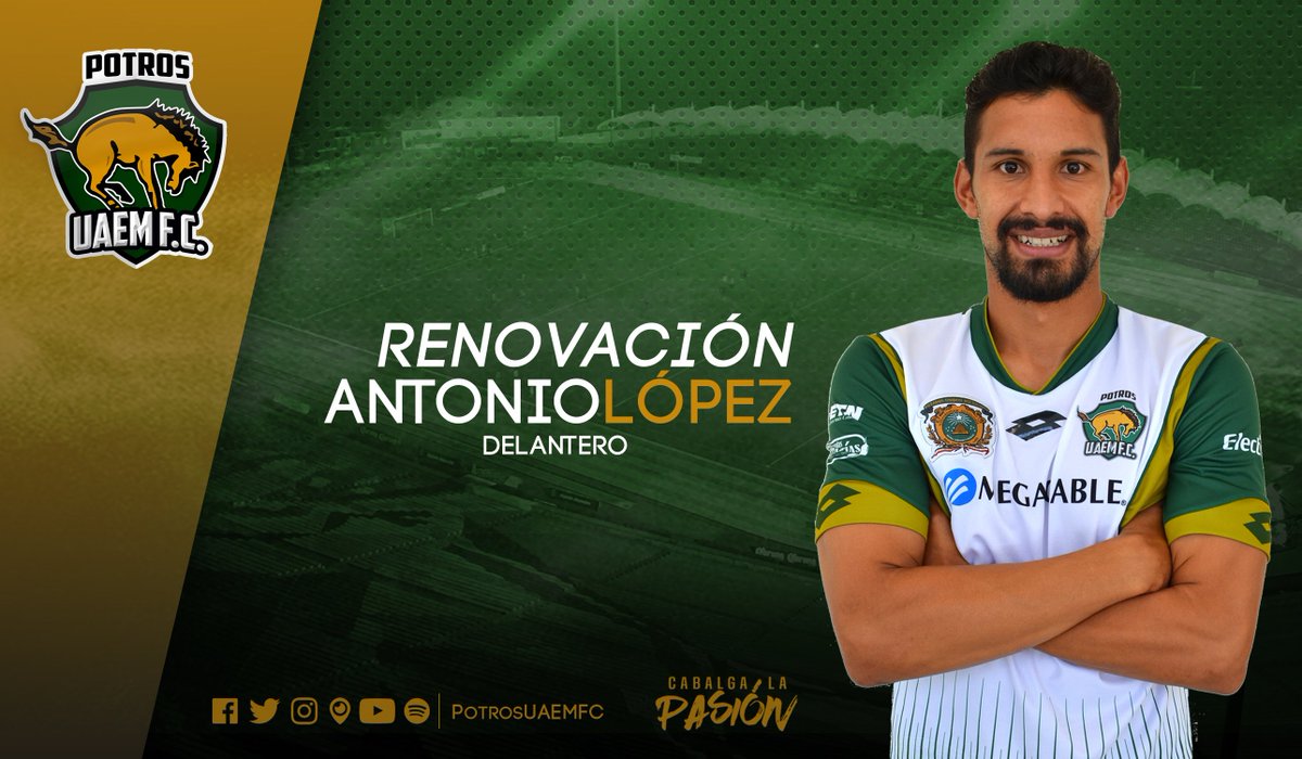 PotrosUAEMFC's tweet photo. ¡Renovación de contrato de Tony López!
#DraftAP2017 #SemanaDelFutMX ⚽ #CabalgaLaPasión🐎 https://t.co/zzcM3L8iow