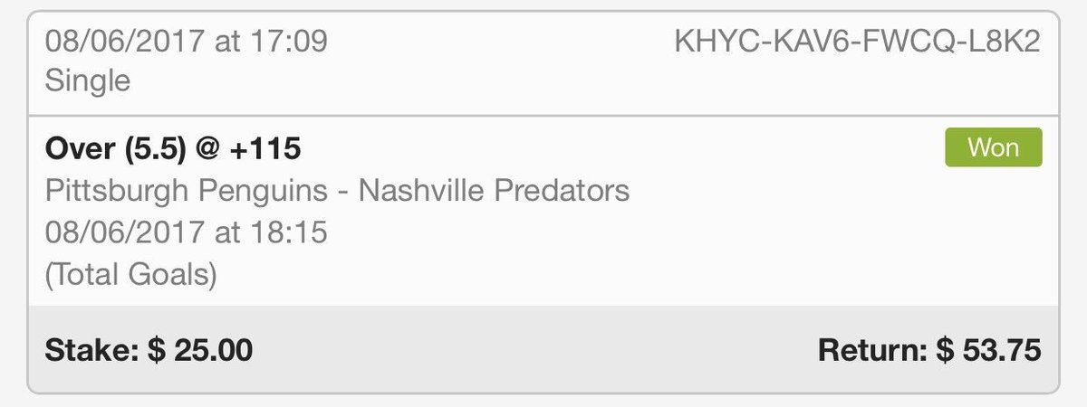 EvilEmpireBets's tweet photo. Hit the over 5.5 and the live under 7 in tonight's #NHL game. Bang bang https://t.co/P3t5QPAFIq