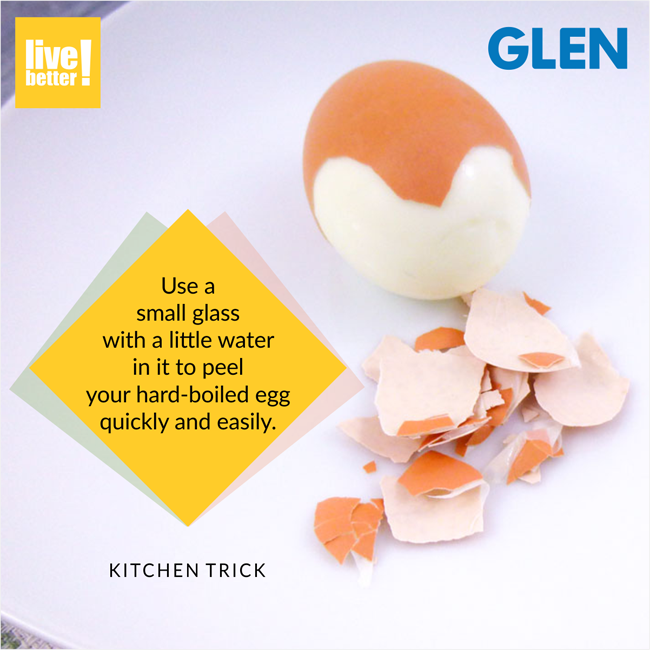 Glen__India's tweet photo. Use a small glass with a little water in it to peel your hard-boiled egg quickly and easily.
#kitchentrick #makingthingseasier #Glen https://t.co/FmDESqO96T