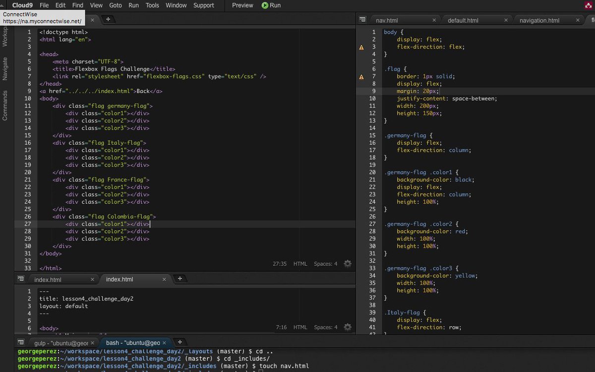 gperez1974's tweet photo. Day 12:(yesterday): worked on &amp; completed my lesson 4-flexbox flag challenge.
#100DaysOfCode #beCoding #CodeNewbie https://t.co/f9DGOt3SrK