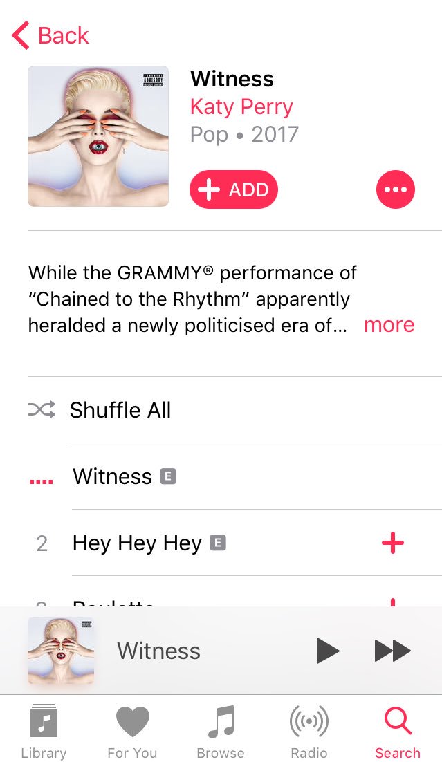 NaeemsayyadIN's tweet photo. It's here! Katy's new album is now live #WitnessIsComing #Witnessislive #OneLoveManchester https://t.co/234vb3c0ZR