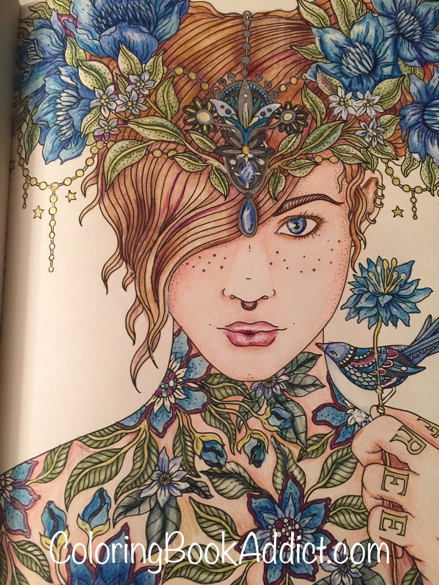 ColoringAddicts's tweet image. Tattoo girl from #hannakarlzon Summer Nights #coloringbook #coloringbookaddict