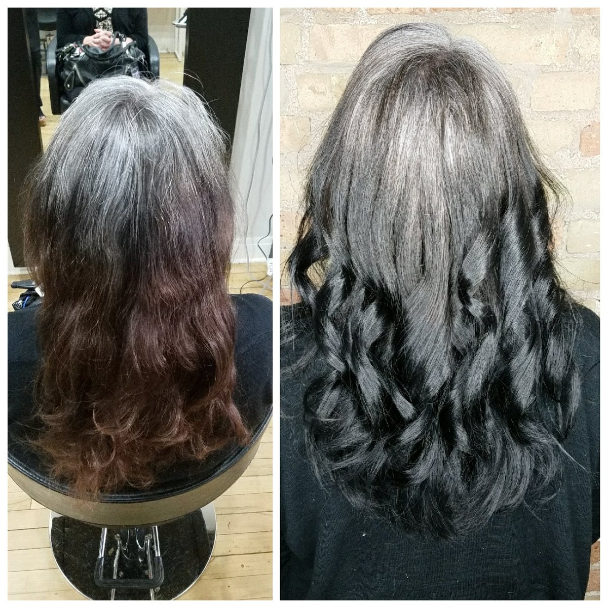 madison_jared's tweet photo. How to gray gracefully😍💁#beforeandafter #silverhair #ombre #balayage #reverseombre #salon #redken #milkshakeusa #kevinmurphy #behindthechair https://t.co/ep9CQKG60r