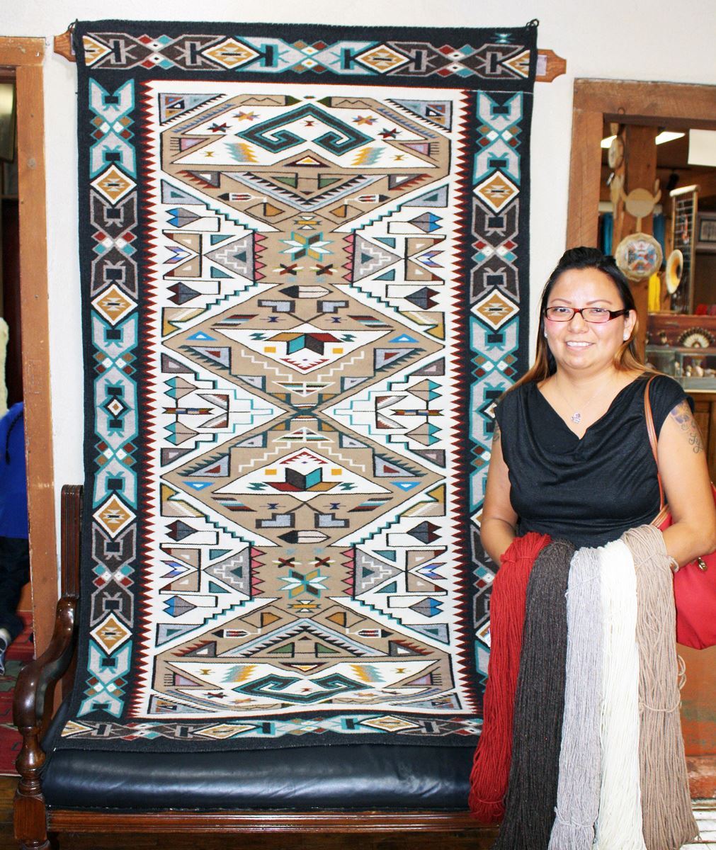 FoutzTrade's tweet photo. Teec Nos Pos #NativeAmericanDesign #NavajoRug #Weavings by Angeline Begay: 46" x 80" https://t.co/JJIVm2krEM #SouthwesternStyle #VintageRug https://t.co/tioIH5PqUk