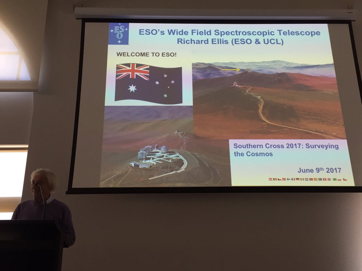 El_Lobo_Rayado's tweet photo. Richard Ellis discusses the @ESO's Wide Field Spectroscopic Telescope (and welcomes Australia to ESO) #SCosmos https://t.co/wlzQbQ2fjV