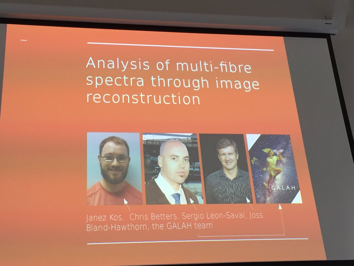El_Lobo_Rayado's tweet photo. Now Janez Kos presents spectroscopic analysis through image reconstruction #SCosmos @JossBlandHawtho @sgleonsaval https://t.co/B9OWadtH61