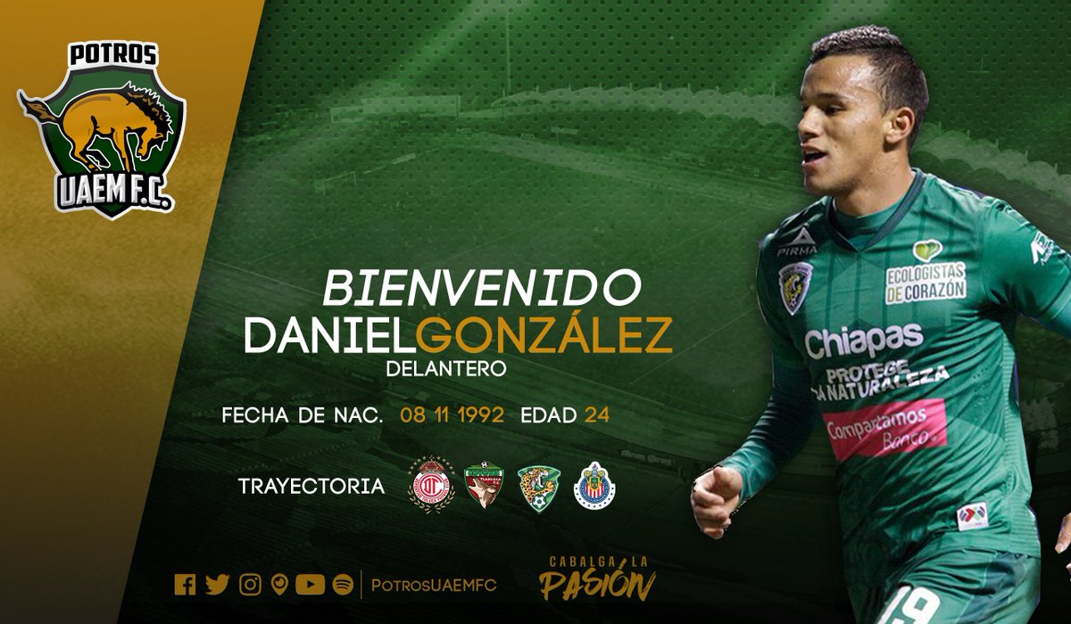 PotrosUAEMFC's tweet photo. ¡BIENVENIDO A POTROS UAEM FC! #CabalgaLaPasión🐎 #DraftAP2017 #SemanaDelFutMX ⚽ https://t.co/fqKXgN4TZh