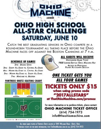 EagleNationLax's tweet photo. Great deal on tickets for the Ohio HS All Star Challenge. Show your support for @AJ_Rigsby3 @AdamKasun3 @jsblevins99 and Coach Tom Foley https://t.co/PH7xZUHkiQ