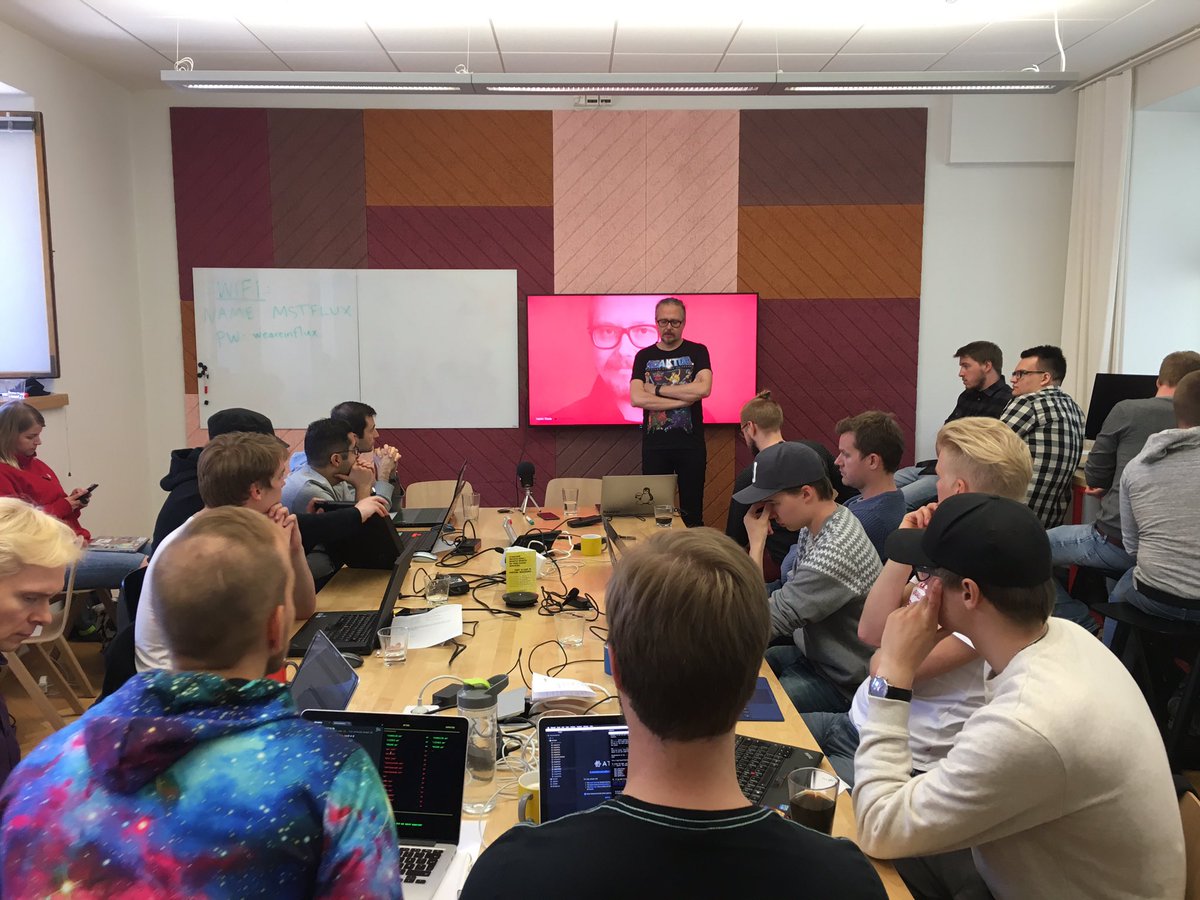 FastDevCo's tweet photo. Heikki from @ReaktorNow takes the stage at @MSFTFlux #fastdevco #nodejs https://t.co/gHtMj1eFtE