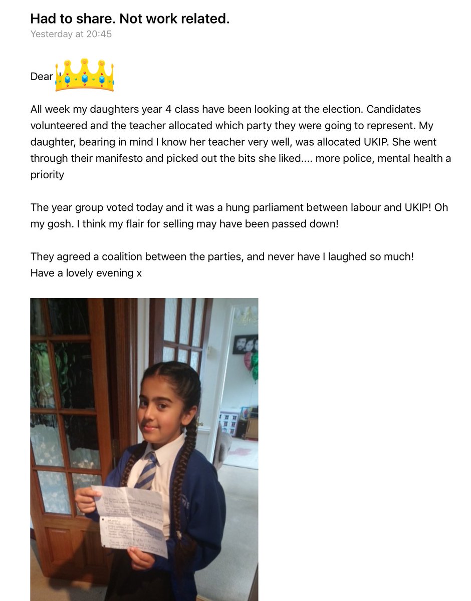 JeetiSehra's tweet photo. #ElectionDay2017 Goes to show it's ALL about the personality! #somelightrelief @Mr_Patel100 @bbceducation @DeputyMitchell @brogan_mr https://t.co/omXJ5RSjGB