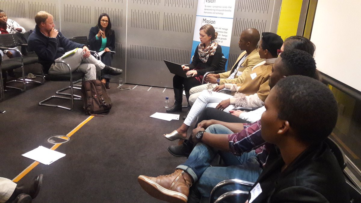 Young enviropreneurs explaining their businesses to the dragons #mvelisi2017 <a href="/WaterResearchSA/">WRC</a> <a href="/CRK01/">Chantal R Kotze</a> <a href="/InnovHub/">@Innovhub</a> <a href="/Shannananaa/">Shanna Nienaber</a>