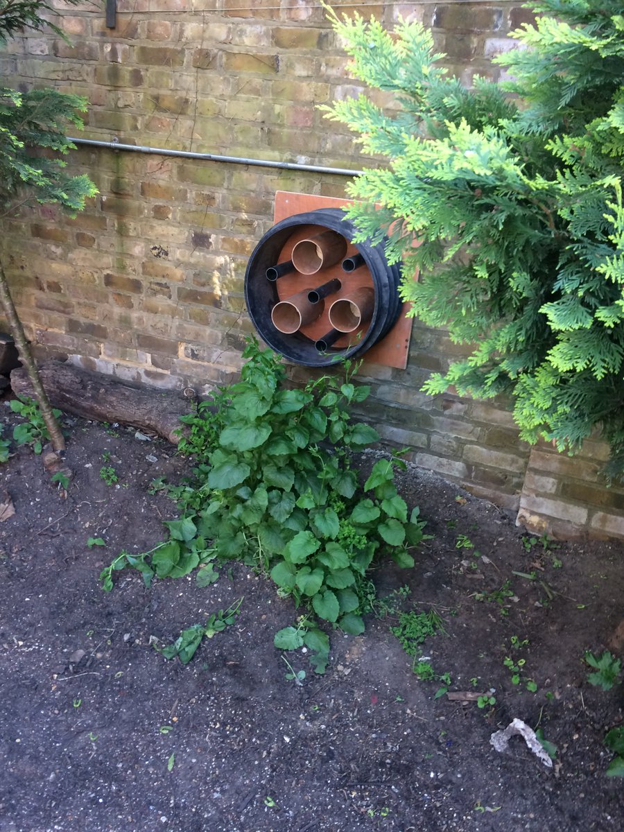 STUK_ltd's tweet photo. Gloucester Ave project team installing bug hotels at Primrose Hill Primary School. https://t.co/LLOIEzpNXY