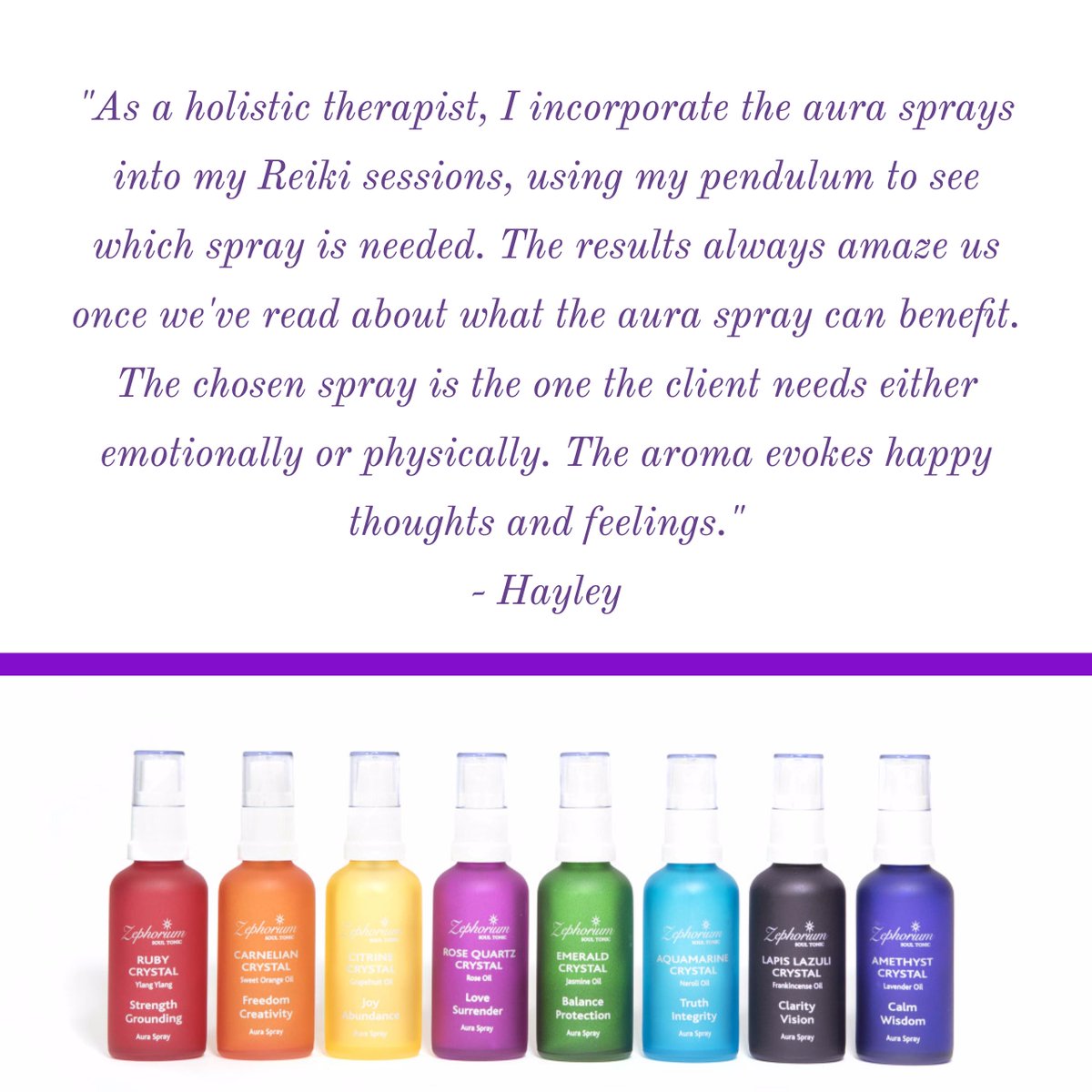 Great to hear how <a href="/Zephoriumoils/">Zephorium Soul Tonic</a> Aura Sprays are incorporated in to #holistic treatments, making clients feel wonderful. #happyfriday #Vegan
