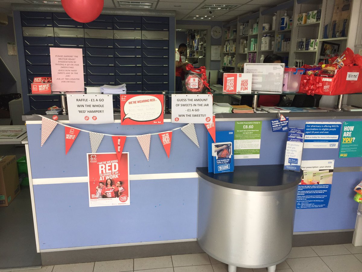 MonarchChemists's tweet photo. We are all wearing red for @TheBHF today! ❤️❤️ #healthylivingpharmacy #charity #heartdisease #wearitbeatit https://t.co/MhTBJRMdM8