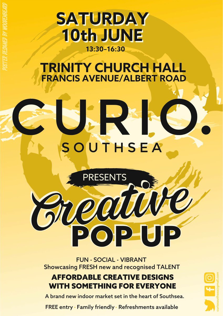 CurioSouthsea's tweet photo. SATURDAY 13:30-16:30 Trinity Church Hall Albert Rd/Frances Ave #Southsea 🙌🏼 @POLLYNOGG @MissKendalJames https://t.co/osQdx4FOIL