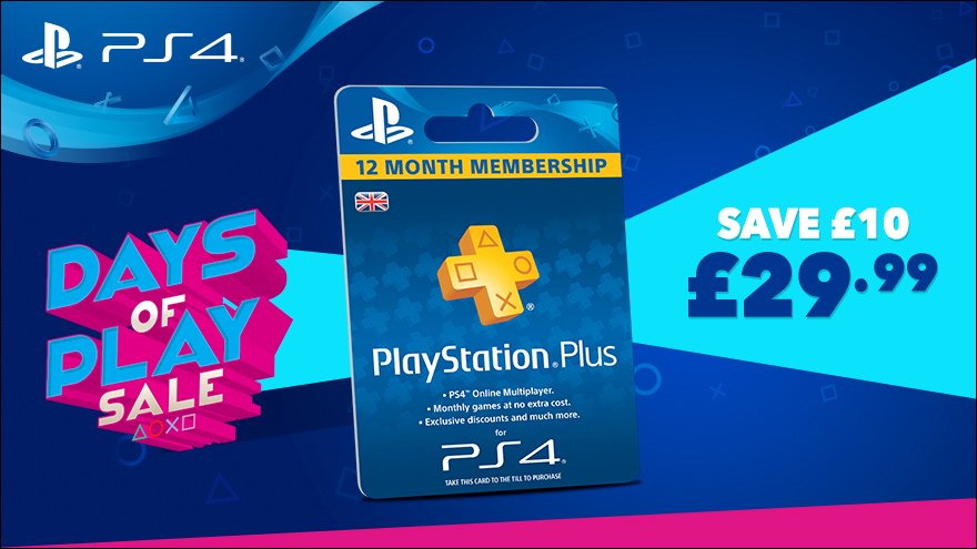 PlayStationUK's tweet photo. #PS4DaysofPlay deals on PS Store end tonight. Grab a game or 12 months of Plus here -> https://t.co/zgRqr5YKxD https://t.co/uiU0jwwhsl