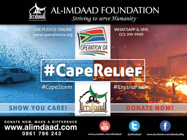 #CapeRelief @abramjee says he hopes R500 000 will be donated by 11am today. <a href="/QariZiyaadPatel/">Qari Ziyaad Patel</a> <a href="/yaseentheba/">YASEEN THEBA</a> <a href="/Alimdaad/">Al-Imdaad Foundation</a>