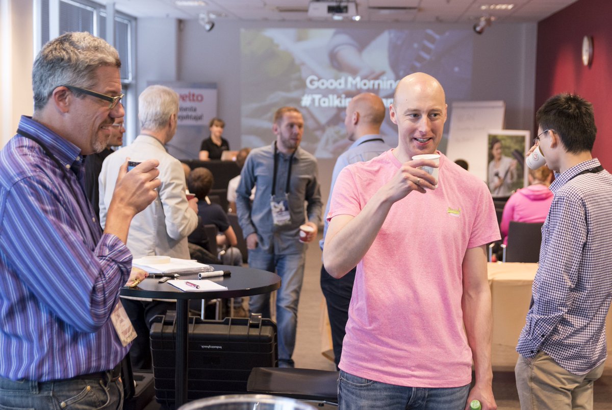 Sovelto's tweet photo. Good morning! Some coffee and let the work continue 
#TalkingPlants @Sovelto @FiskarsGroup @industryhack_ #Hackathon #thing2data https://t.co/mAaJUdOEcd