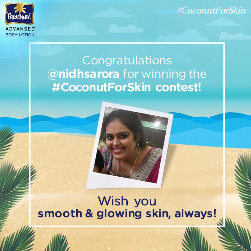 PABLskin's tweet photo. Congratulations @nidhsarora for winning the #CoconutForSkin #Contest! 
Please DM us your details. https://t.co/kpkLeQzlOV