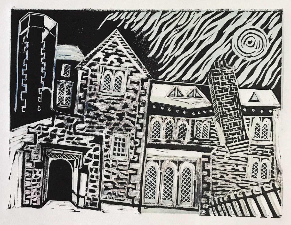 JulieSimmonds1's tweet photo. Couldn't resist making a little Lino! St John's part of Reading's 12th century Abbey #rdguk #printmaking #linocut #wst2017 #ContemporaryArt https://t.co/ieZnMd4XaX