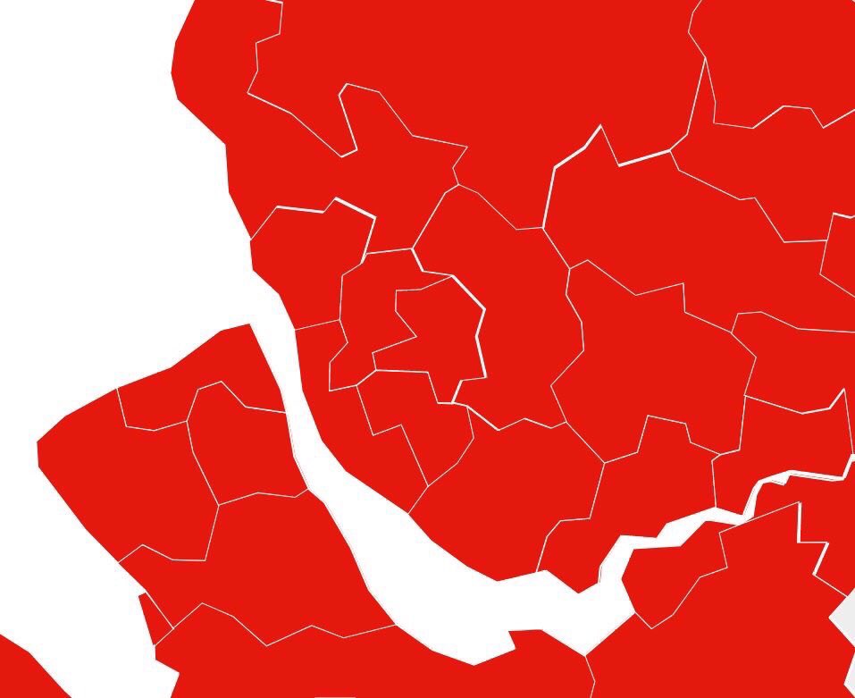 The electoral map around Liverpool. That's as unified as you're going to get.
