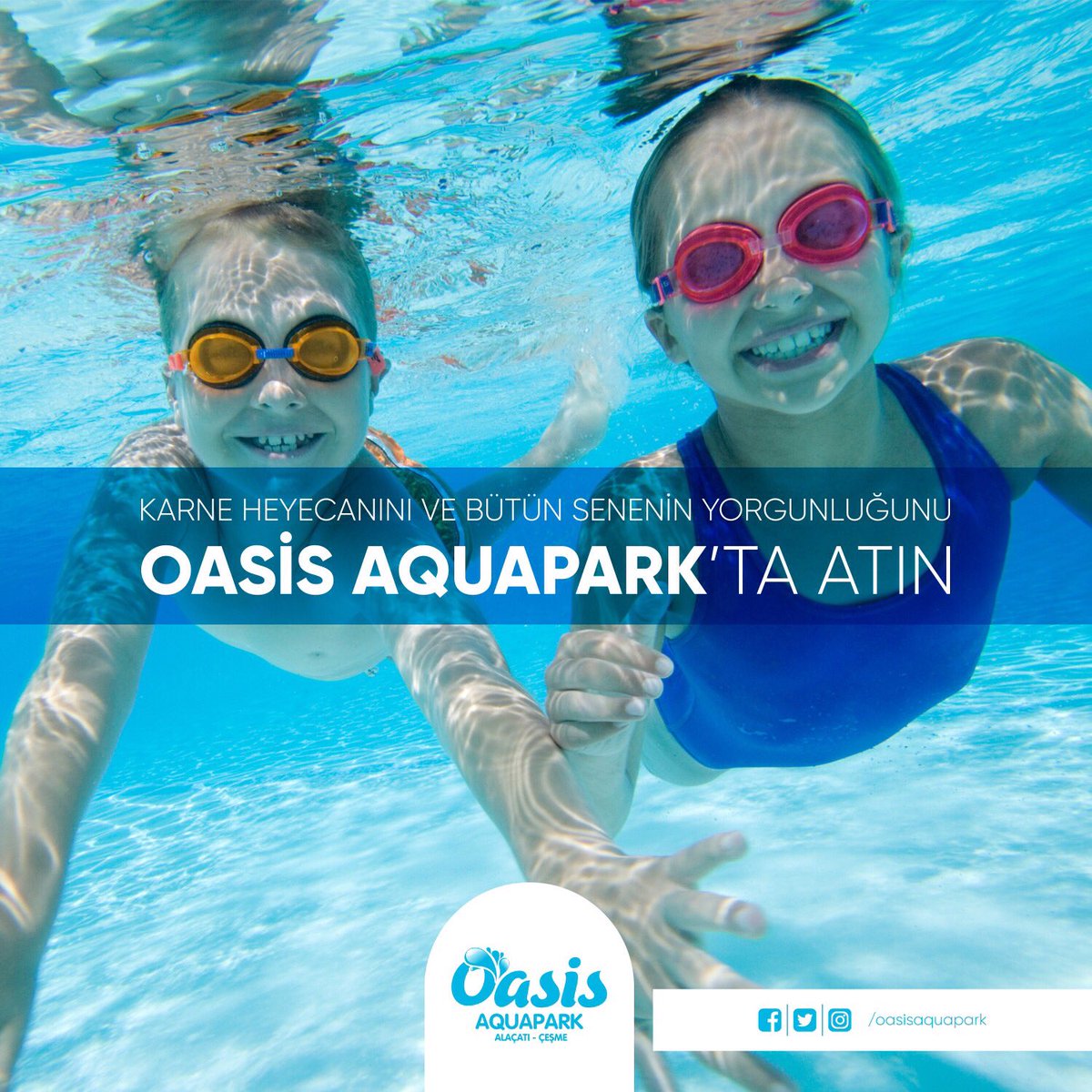 Sizler için sudan sebepler yarattık. Yorgunluğunuzu Oasis Aquapark'ta atın. #izmir #çeşme #alaçatı #oasisaquapark #karne #karnegünü