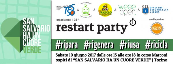 asstesso's tweet photo. #RestartParty @ San Salvario sab 10/6 #Torino ospiti di #SanSalvarioHaUnCuoreVerde #ripara #rigenera #riusa #ricicla https://t.co/8VwFgq1I2P https://t.co/fjon2bUdyp