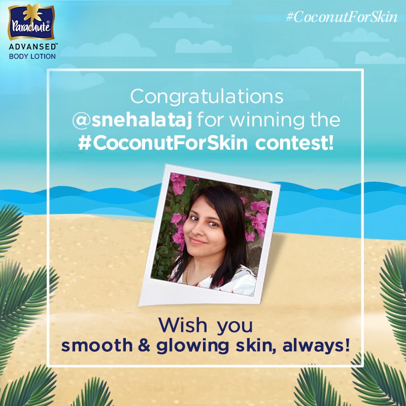 PABLskin's tweet photo. Congratulations @snehalataj for being the third winner of the #CoconutForSkin contest! Please DM us your details. https://t.co/vp58gieKhC