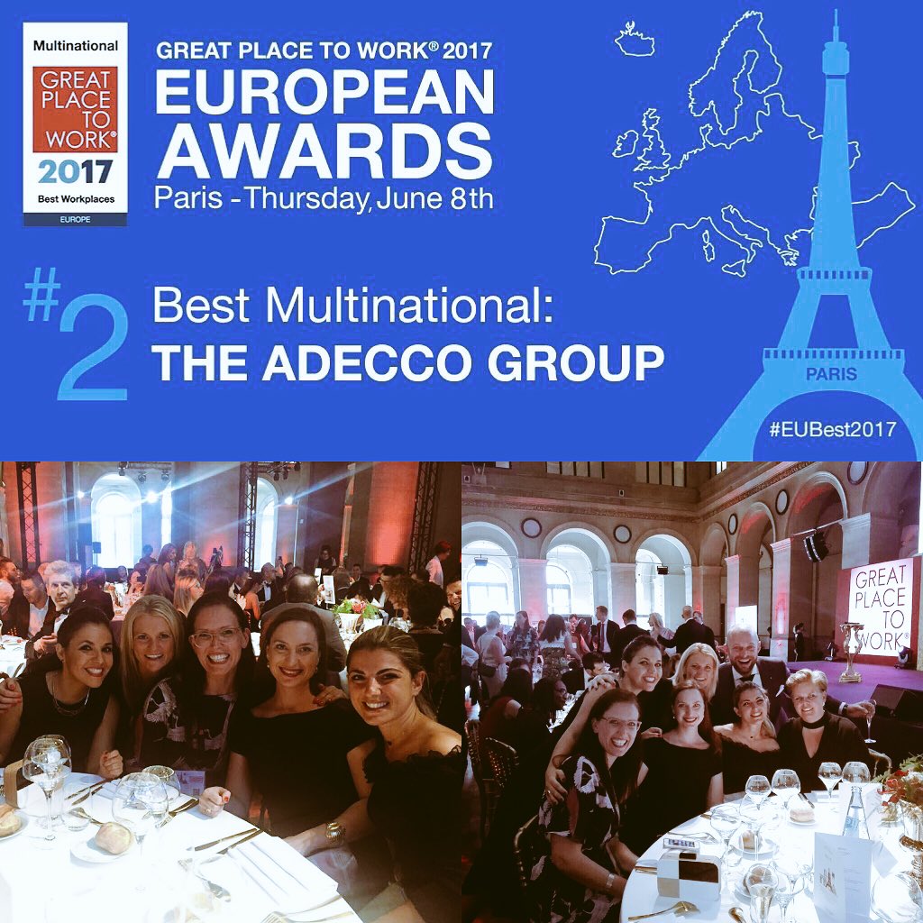 adecco_es's tweet photo. ¡Somos la 2a mejor empresa para trabajar en Europa! ¡Gracias a tod@s l@s candidat@s, clientes y colegas que lo hacéis posible! #EUBest2017 https://t.co/NcrT1tdhMw