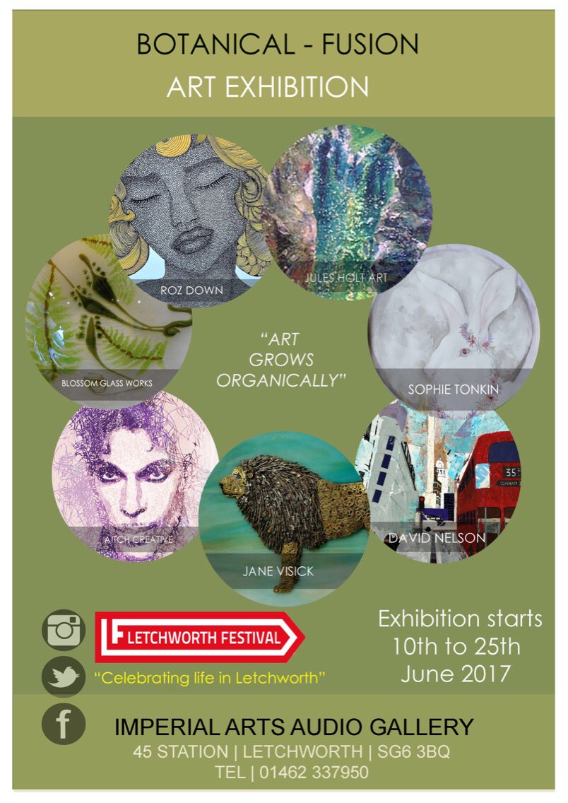 lannesbury's tweet photo. Good morning, one more day to go. #letchworthfestival #botanicalfusionartexhibition #Creativityinspires #arts&culture 🖼🎉 https://t.co/2DMqyPpEl3