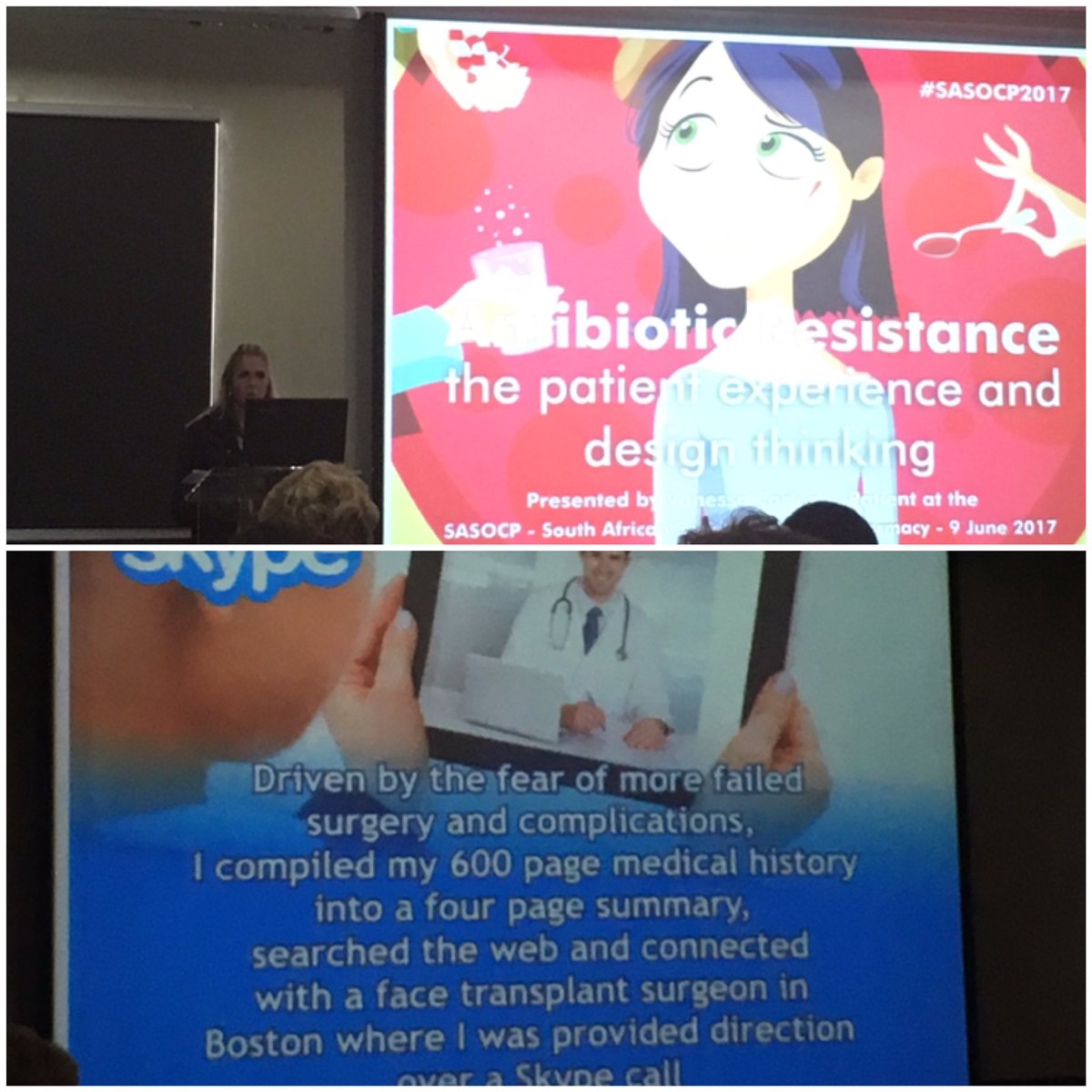 LucilleMalan's tweet photo. Founder of #hcsmSA at #Sasocp2017
Thank you @_FaceSA for sharing your patient experience & for #designthinking
#epatient #HealthyTechTalk https://t.co/MrLiH5X0nl